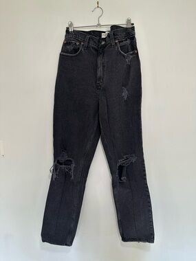 Abercrombie & Fitch The 90s Straight Leg Ultra High-Rise Jeans - Black 29 LONG